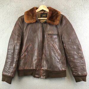 Vintage 1940s Albert Richard leather bomber jacket size M